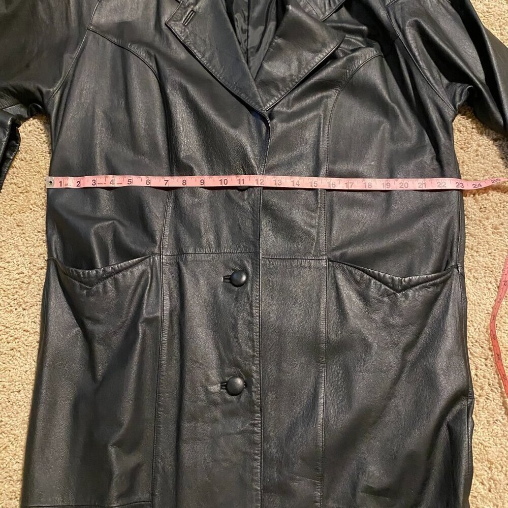 VINTAGE 90's Avanti Genuine Leather Trench Coat - Picture 7 of 12